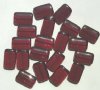 20 18mm Garnet Chiclet Glass Beads